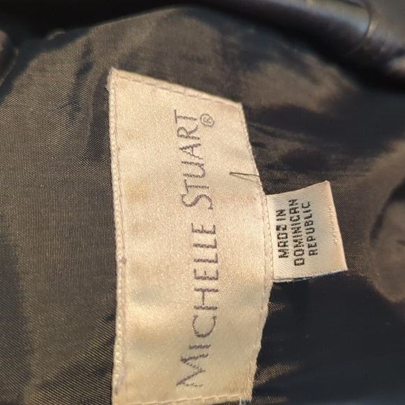 Vtg 80s Michelle Stuart black leather sleek witchy matrix maxi trenchcoat. Sz S - Picture 7 of 12